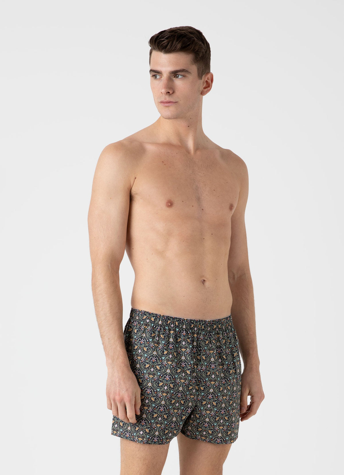 Mens Classic Boxer Shorts In Liberty Fabric In Ghost Orchid Mbox4701L Midd