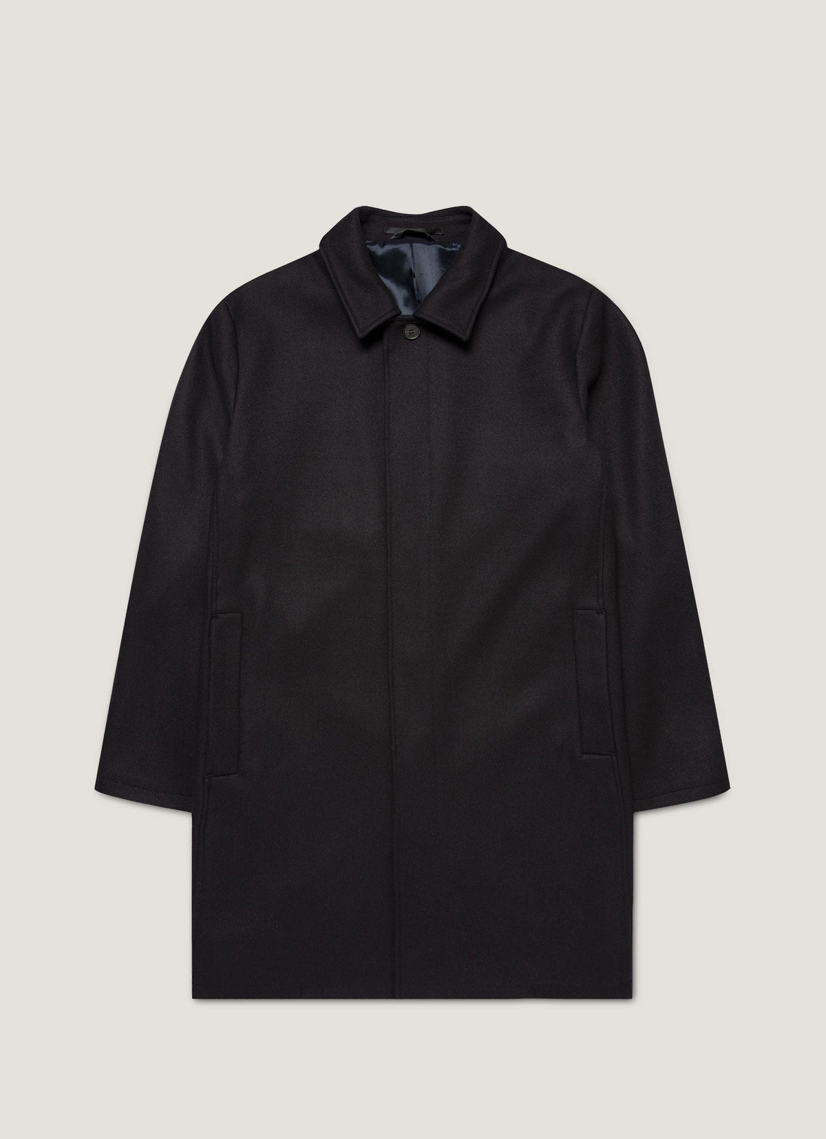 Mens Boiled Wool Coat In Navy Mcoa7334 Buaa