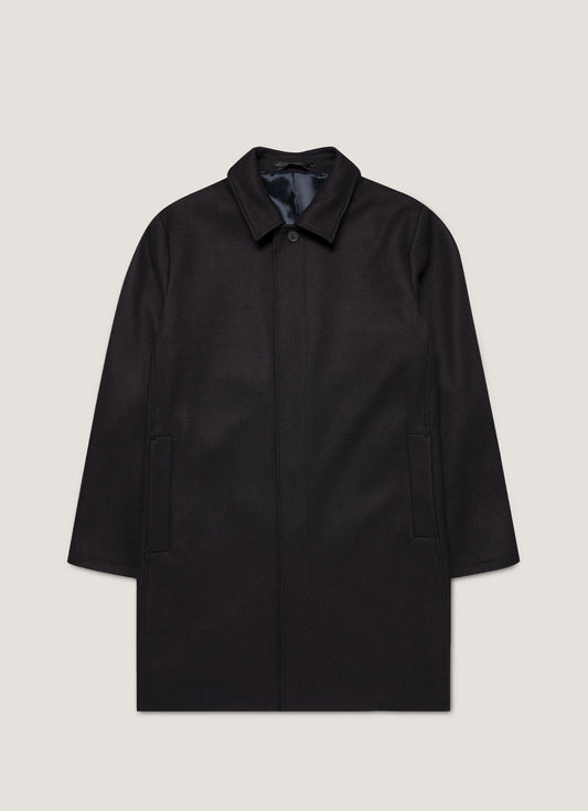 Mens Boiled Wool Coat In Navy Mcoa7334 Buaa