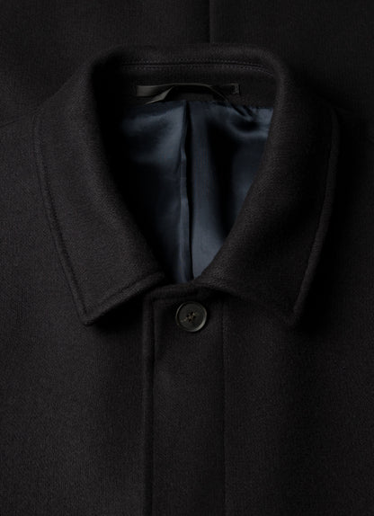 Mens Boiled Wool Coat In Navy Mcoa7334 Buaa
