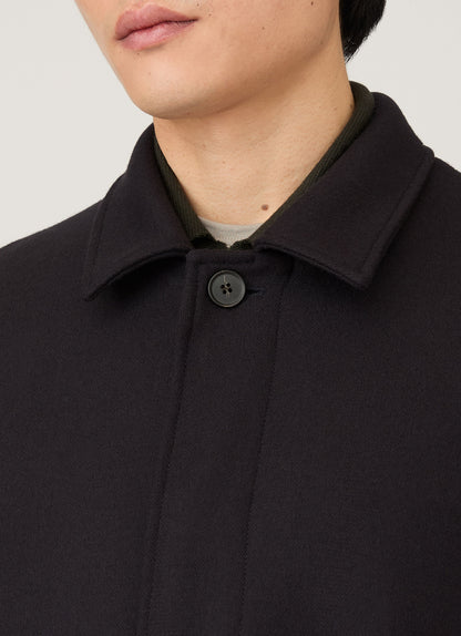 Mens Boiled Wool Coat In Navy Mcoa7334 Buaa