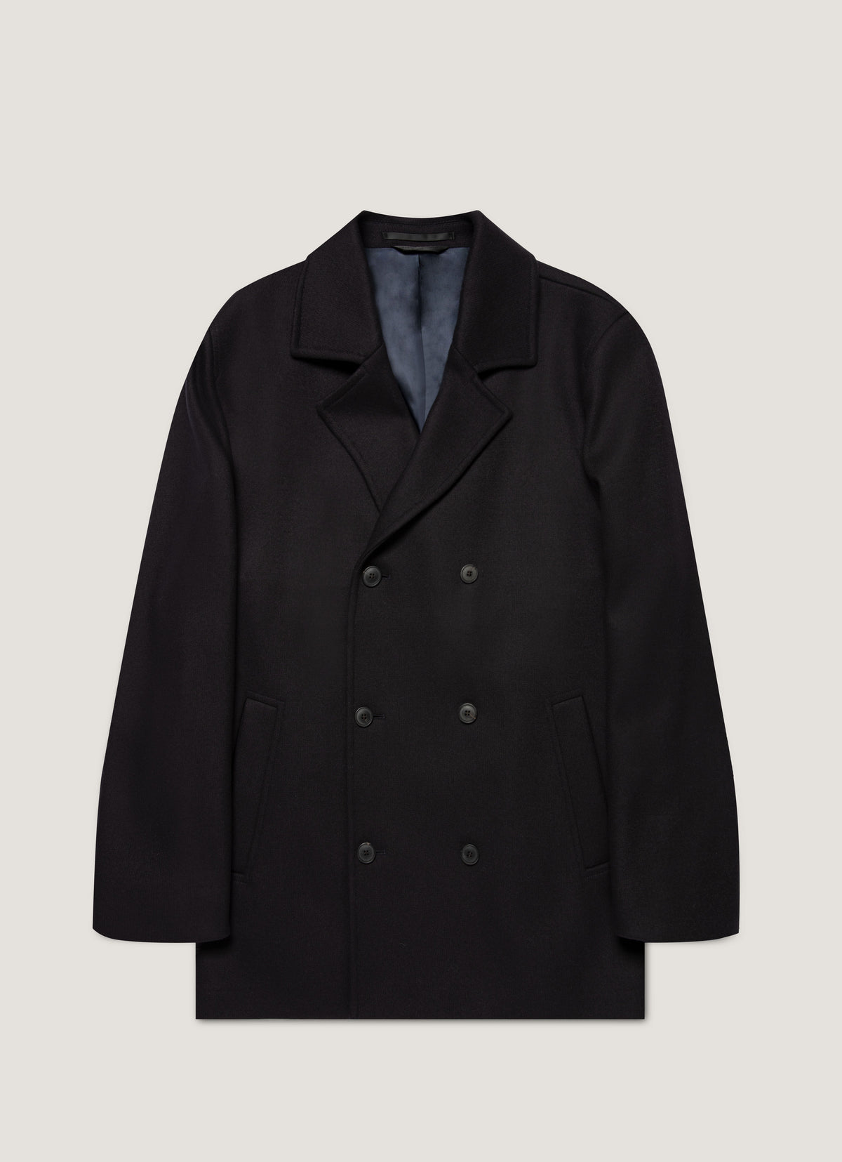 Mens Boiled Wool Pea Coat In Navy Mcoa7335 Buaa