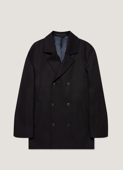 Mens Boiled Wool Pea Coat In Navy Mcoa7335 Buaa