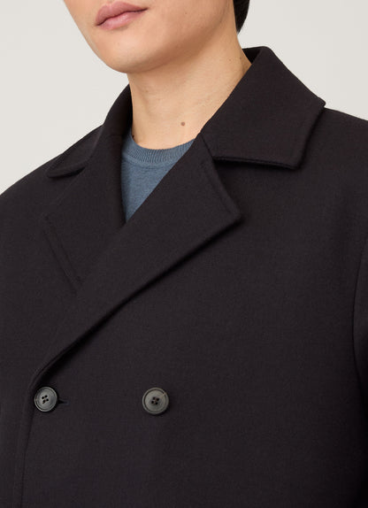 Mens Boiled Wool Pea Coat In Navy Mcoa7335 Buaa