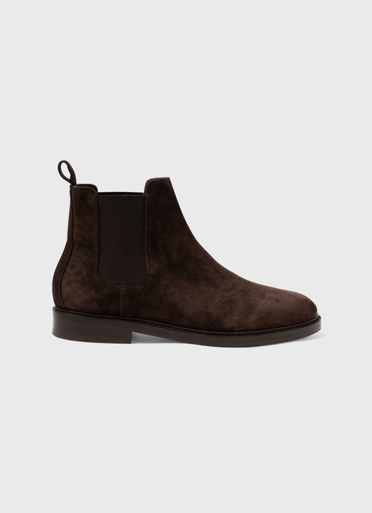 Mens Suede Chelsea Boot In Coffee Mftw9422 Bref