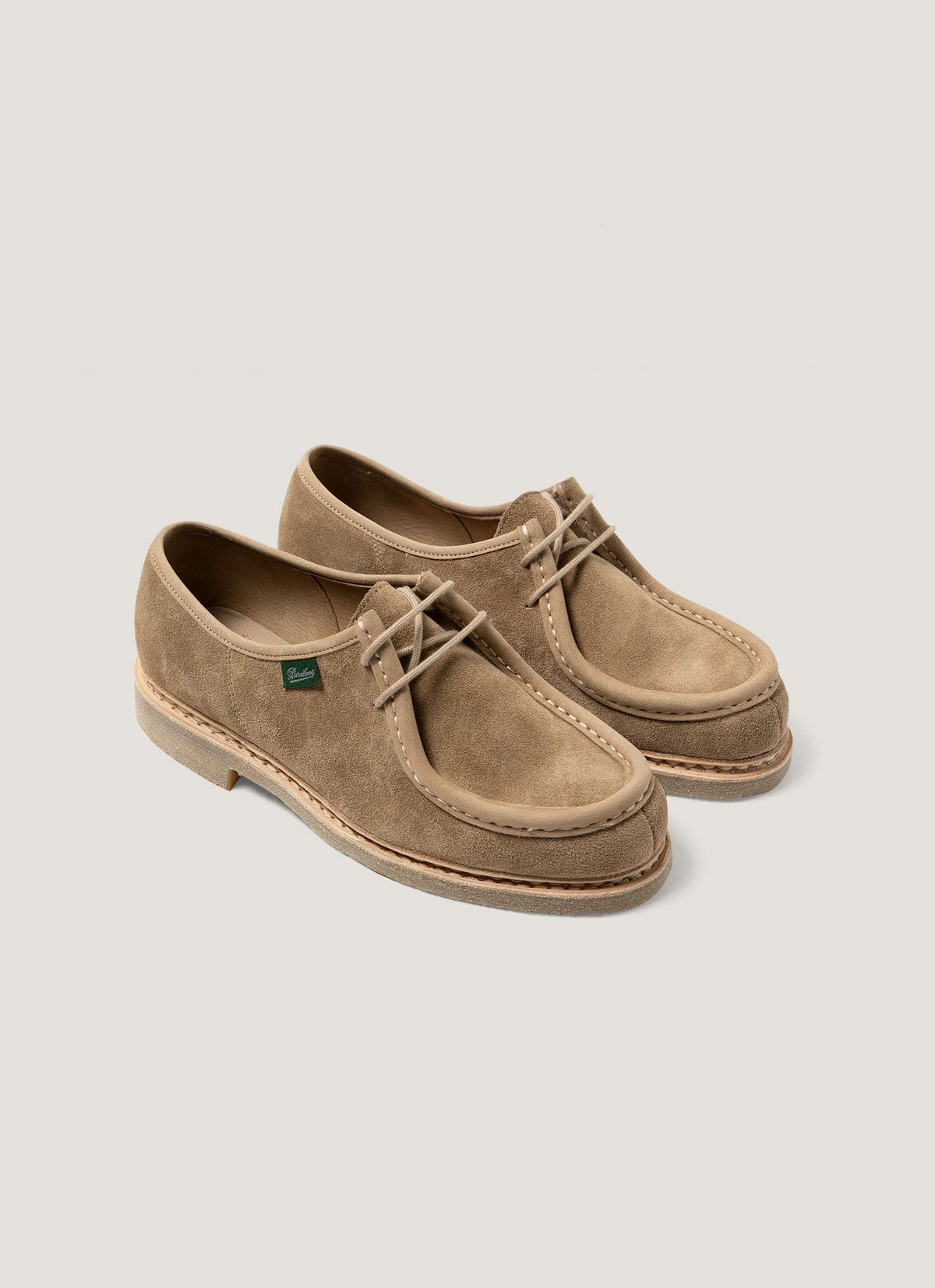 Paraboot X Sunspel Suede Michael Shoe In Dark Sand Mftw9473 Brey