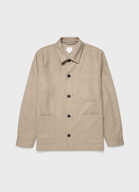 Mens Wool Twin Pocket Jacket In Sandstone Mjac7065 Brfc