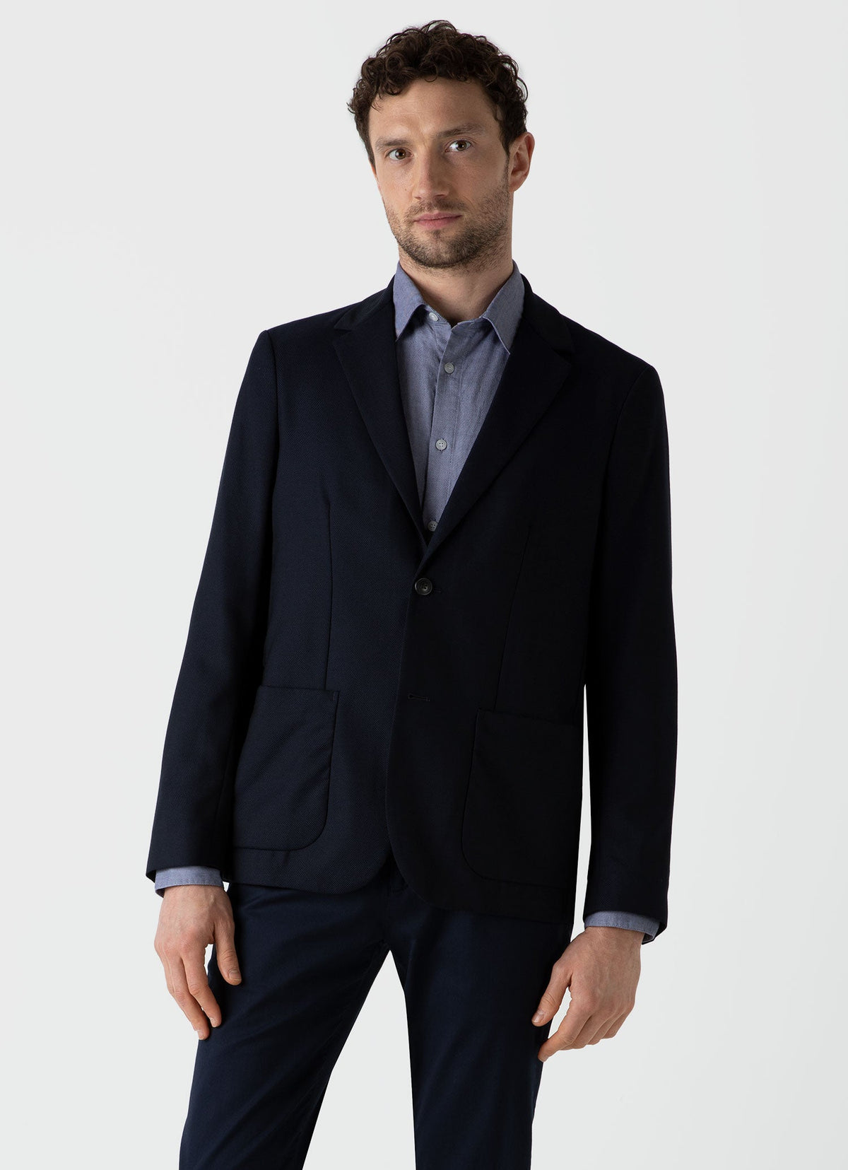 Mens Panama Blazer In Navy Mjac7106 Buaa
