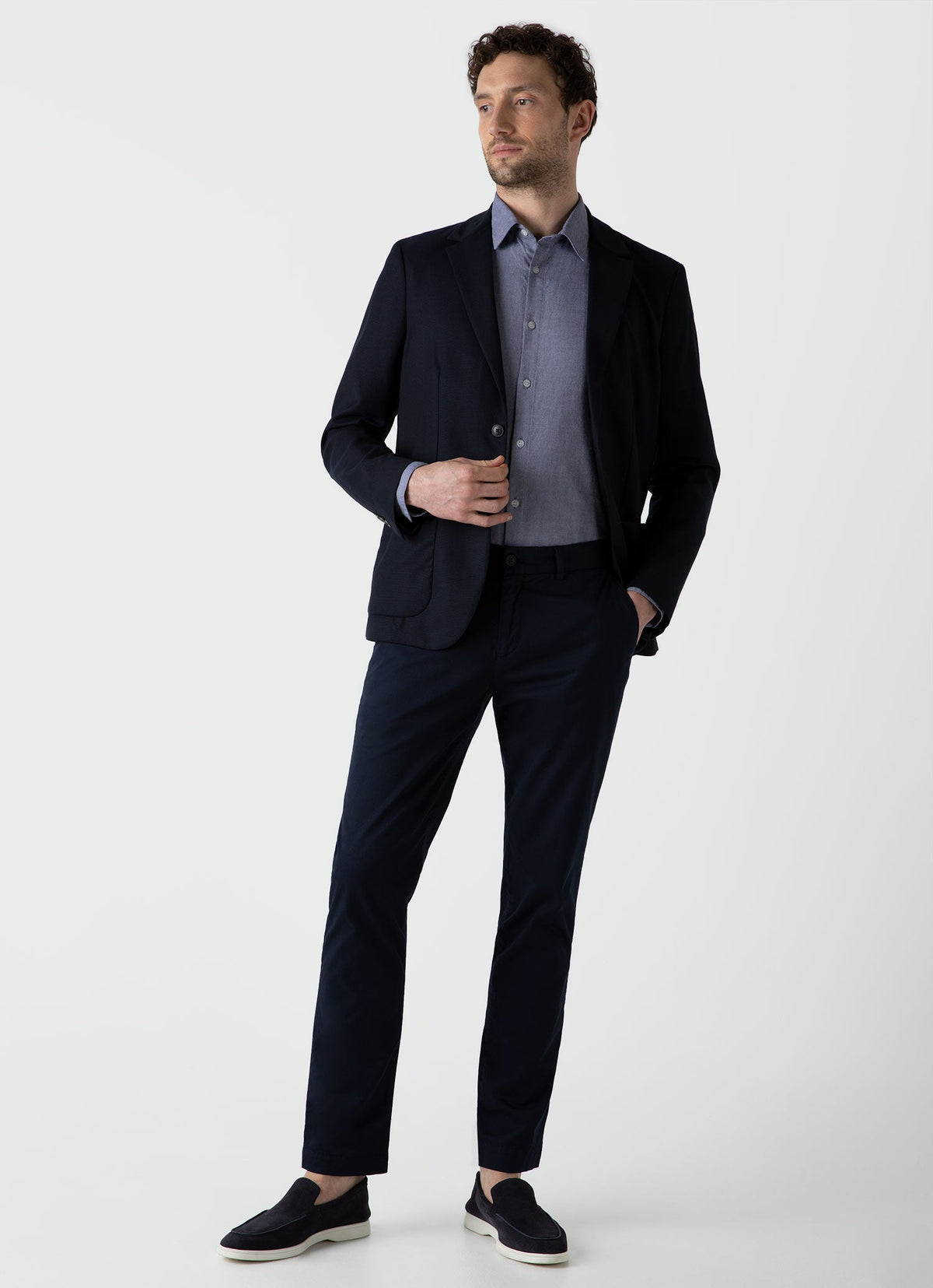 Mens Panama Blazer In Navy Mjac7106 Buaa