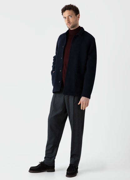 Mens Wool Donkey Jacket In Navy Mjac7113 Buaa