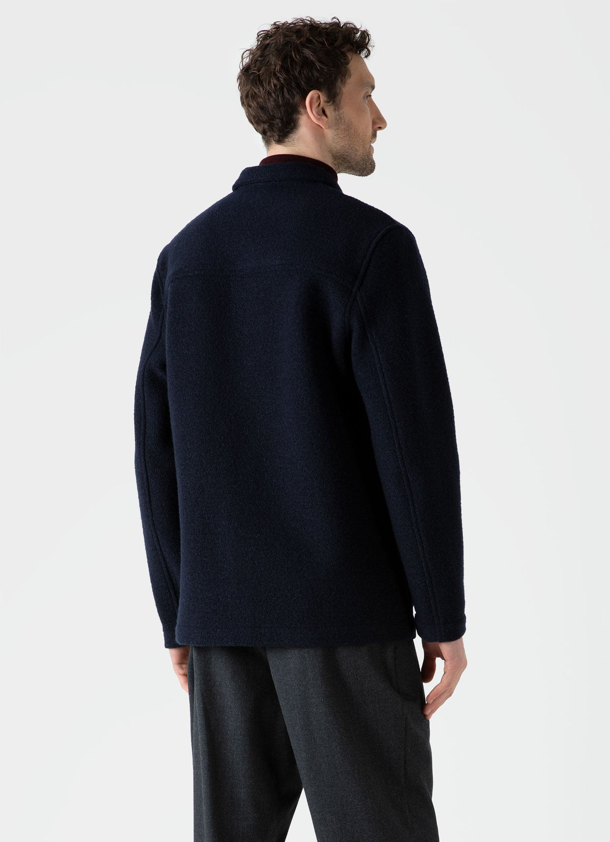 Mens Wool Donkey Jacket In Navy Mjac7113 Buaa