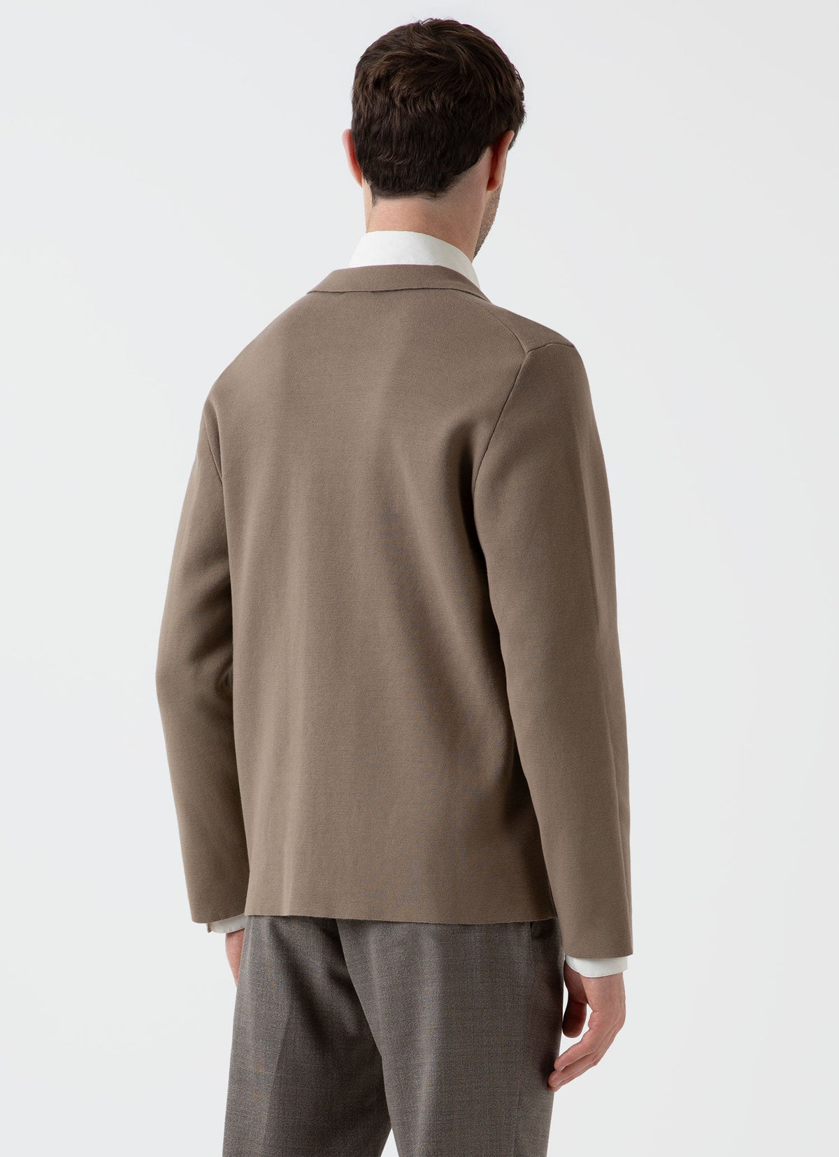Mens Milano Knit Jacket In Dark Stone Mjac7131 Whdc