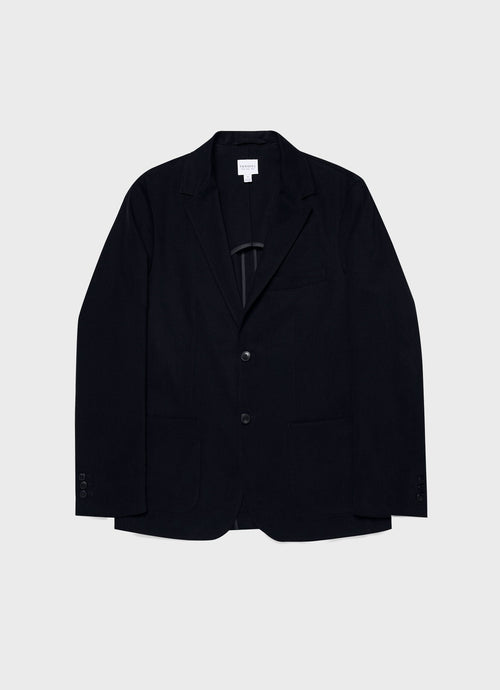 Mens Brushed Cotton Wool Blazer In Navy Mjac7135 Buaa