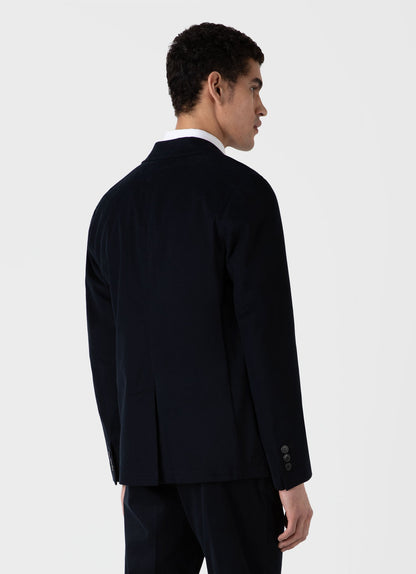 Mens Brushed Cotton Wool Blazer In Navy Mjac7135 Buaa