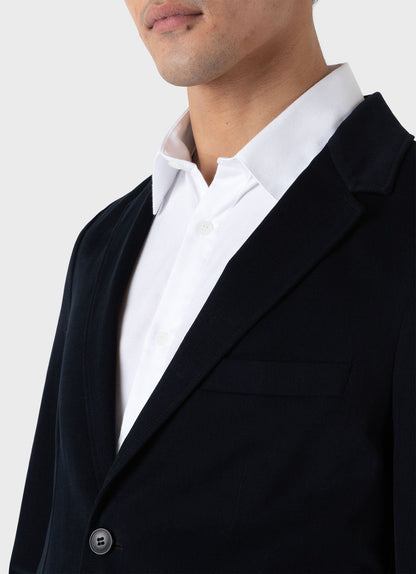 Mens Brushed Cotton Wool Blazer In Navy Mjac7135 Buaa