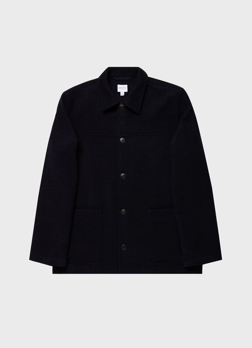 Mens Double Faced Chore Jacket In Navy Mjac7155 Buaa