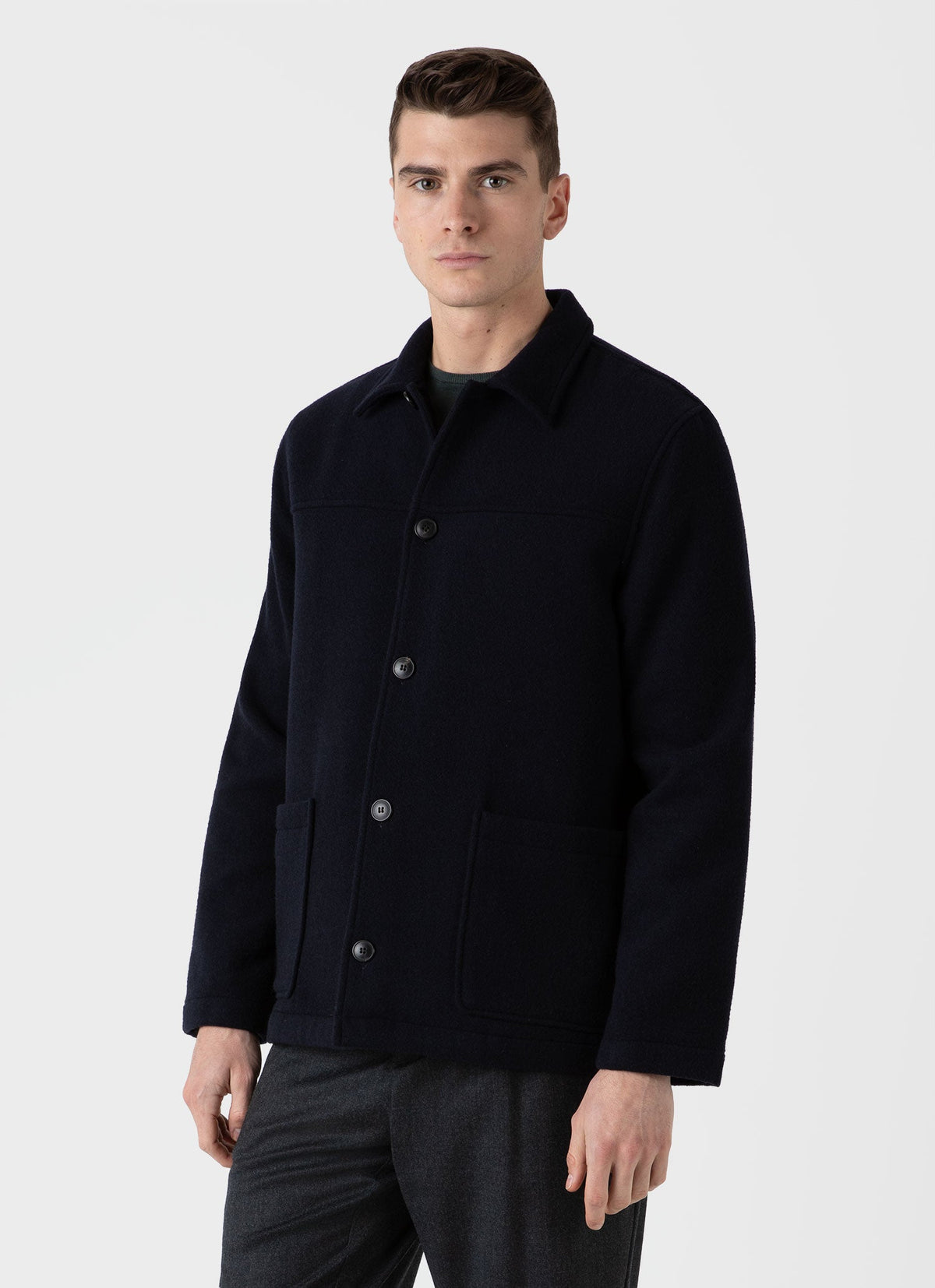 Mens Double Faced Chore Jacket In Navy Mjac7155 Buaa