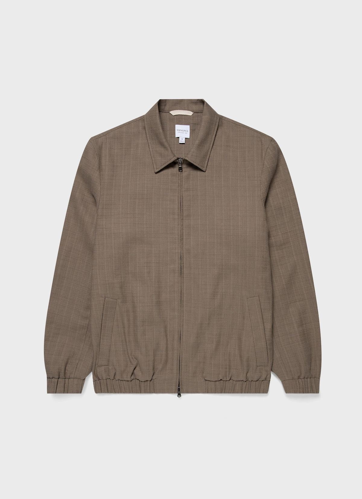 Mens Cotton Raffia Blouson Jacket In Dark Stone Mjac7167 Whdc