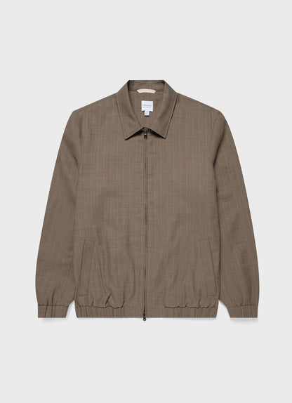Mens Cotton Raffia Blouson Jacket In Dark Stone Mjac7167 Whdc