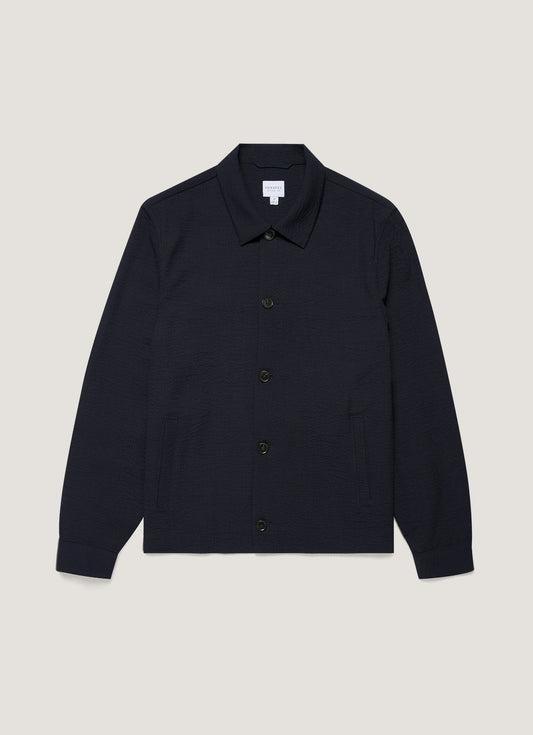 Mens Seersucker Jacket In Navy Mjac7180 Buaa