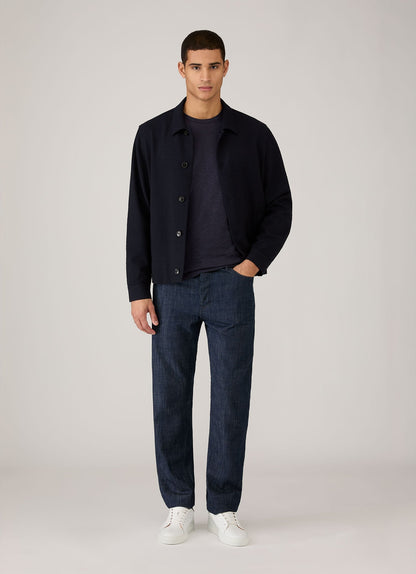 Mens Seersucker Jacket In Navy Mjac7180 Buaa