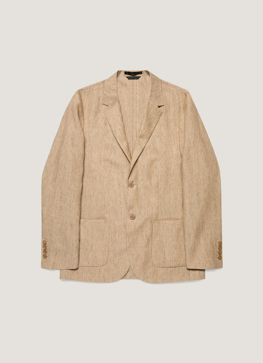 Mens Linen Blazer In Dune Melange Mjac7186 Brga
