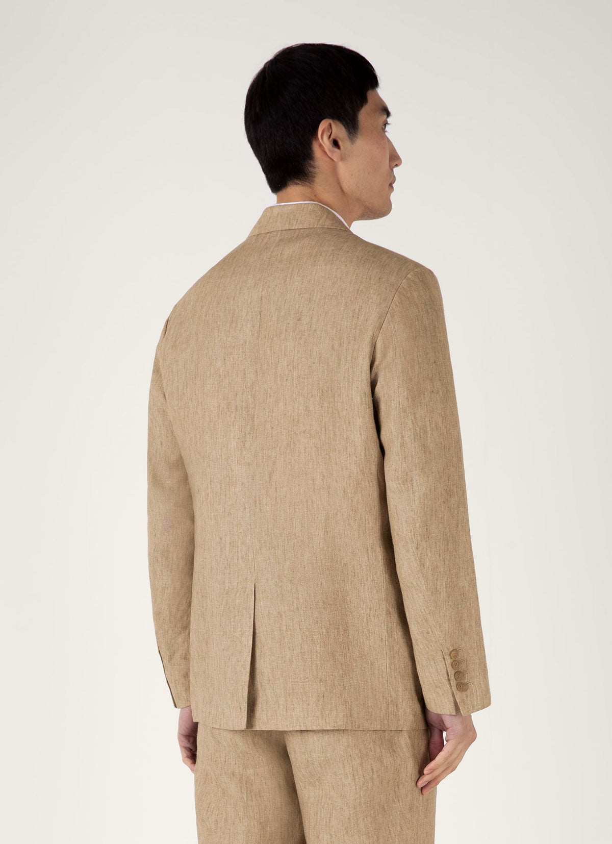 Mens Linen Blazer In Dune Melange Mjac7186 Brga