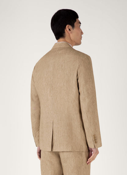 Mens Linen Blazer In Dune Melange Mjac7186 Brga