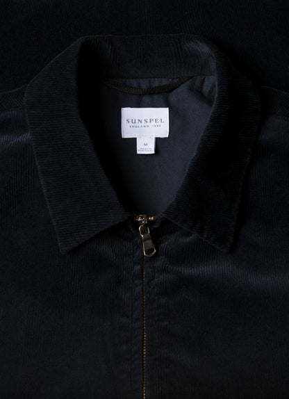 Mens Corduroy Harrington Jacket In Navy Mjac7195 Buaa