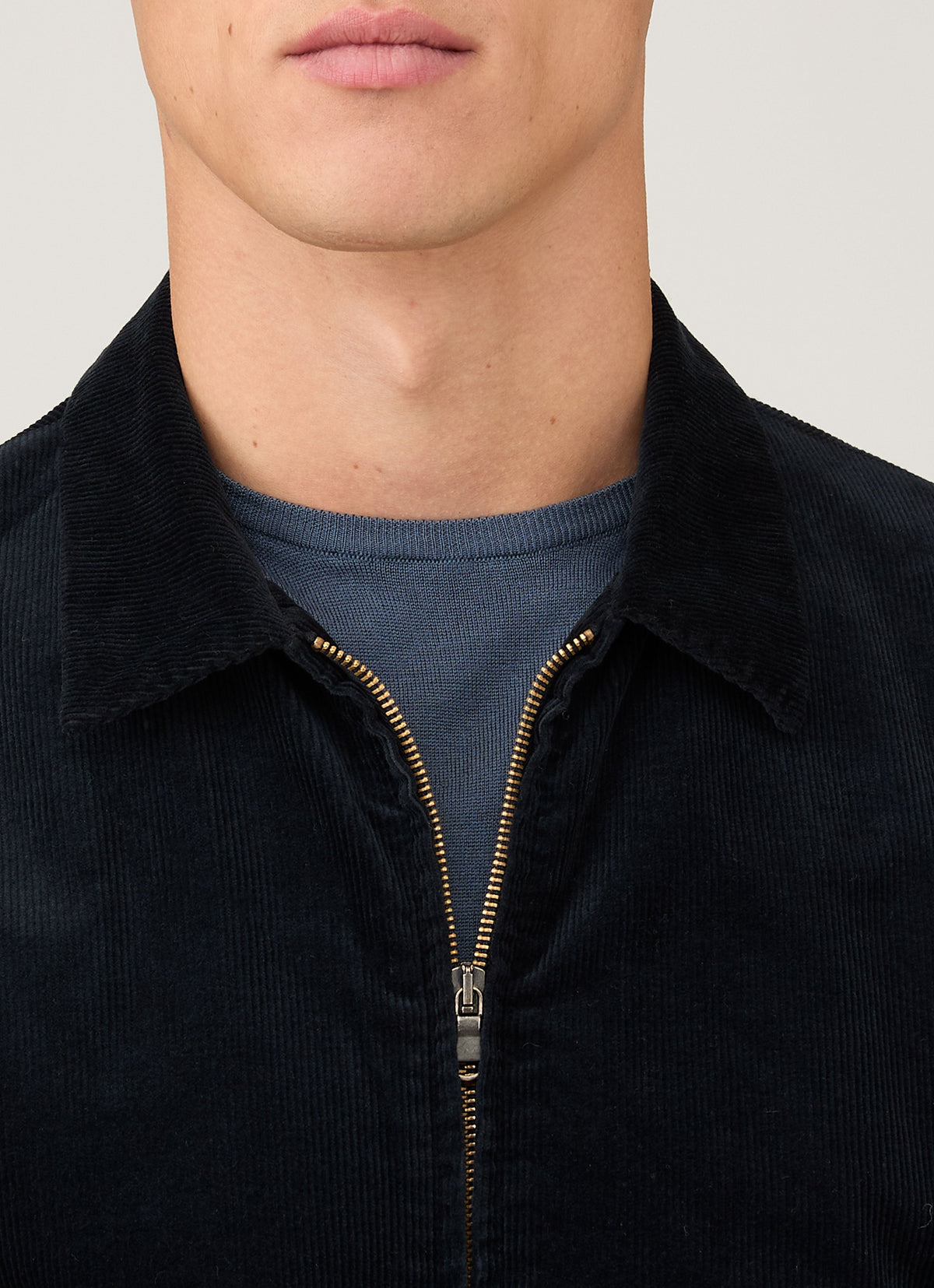 Mens Corduroy Harrington Jacket In Navy Mjac7195 Buaa
