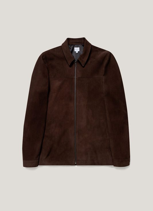Mens Suede Harrington Jacket In Cocoa Mjac7196 Brdg
