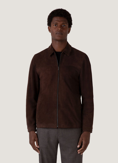 Mens Suede Harrington Jacket In Cocoa Mjac7196 Brdg
