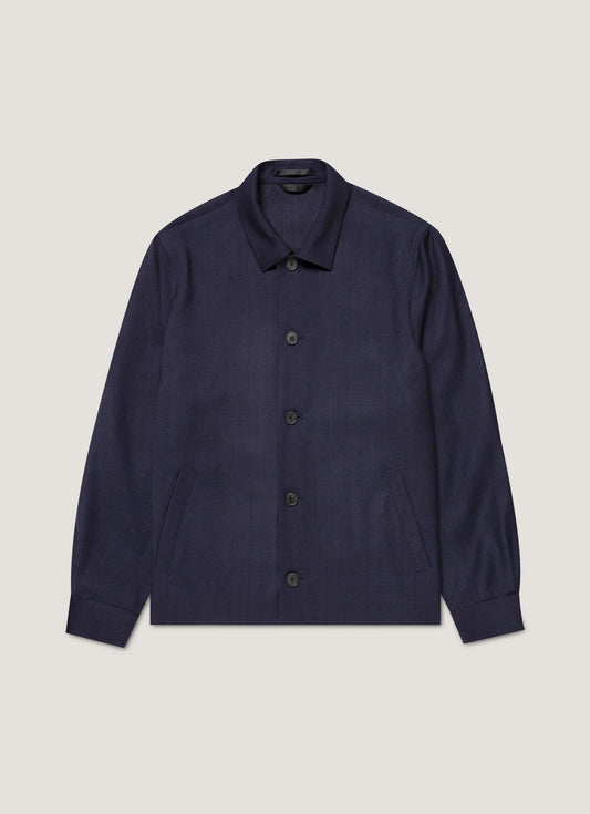 Mens Wool Twill Jacket In Navy Mjac7201 Buaa