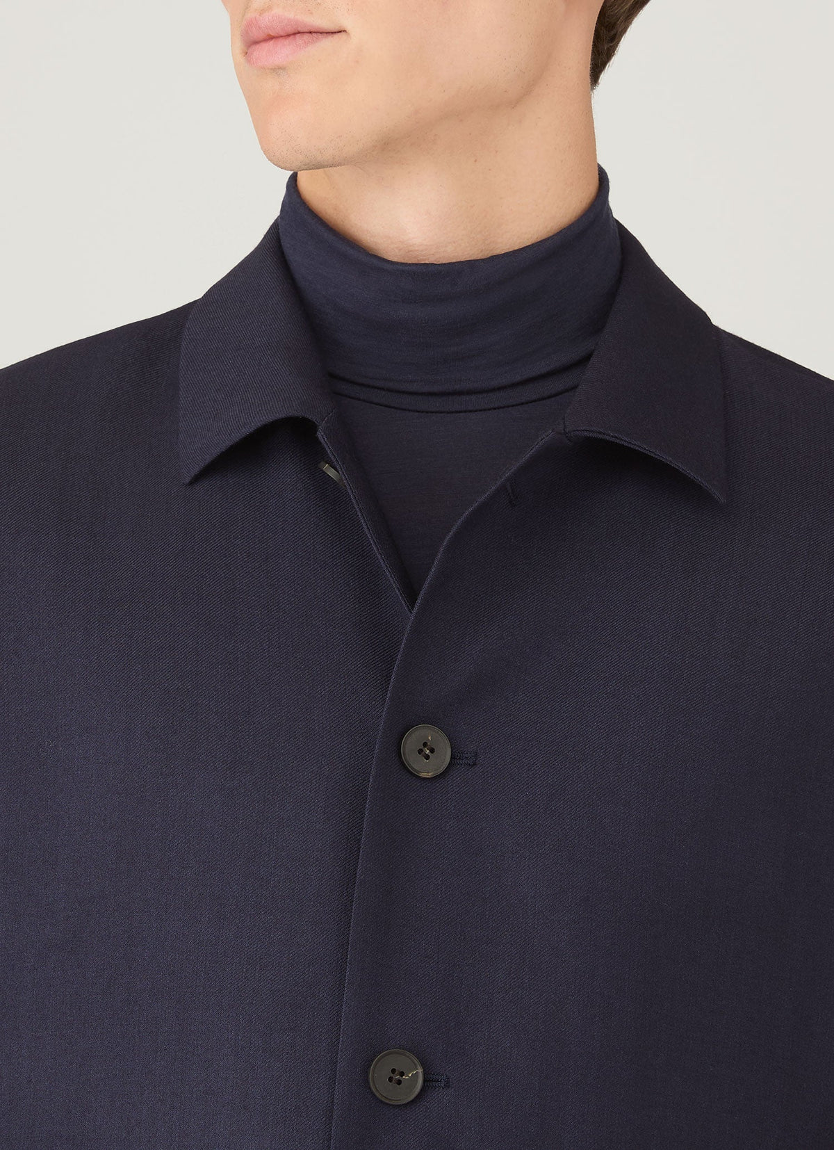 Mens Wool Twill Jacket In Navy Mjac7201 Buaa