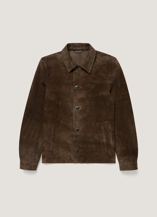 Mens Suede Jacket In Dark Brown Mjac7210 Brgz
