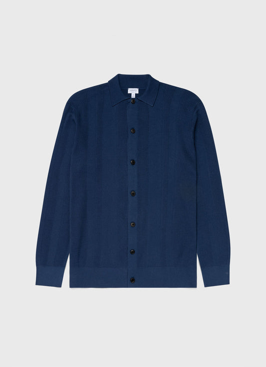 Mens Stripe Knit Jacket In Coast Mjac8199 Busx