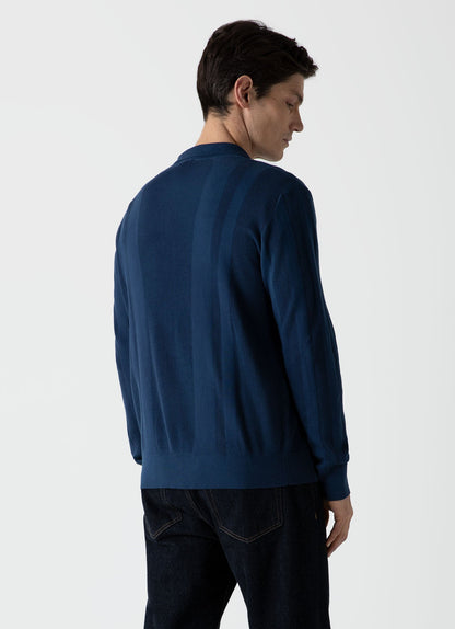 Mens Stripe Knit Jacket In Coast Mjac8199 Busx