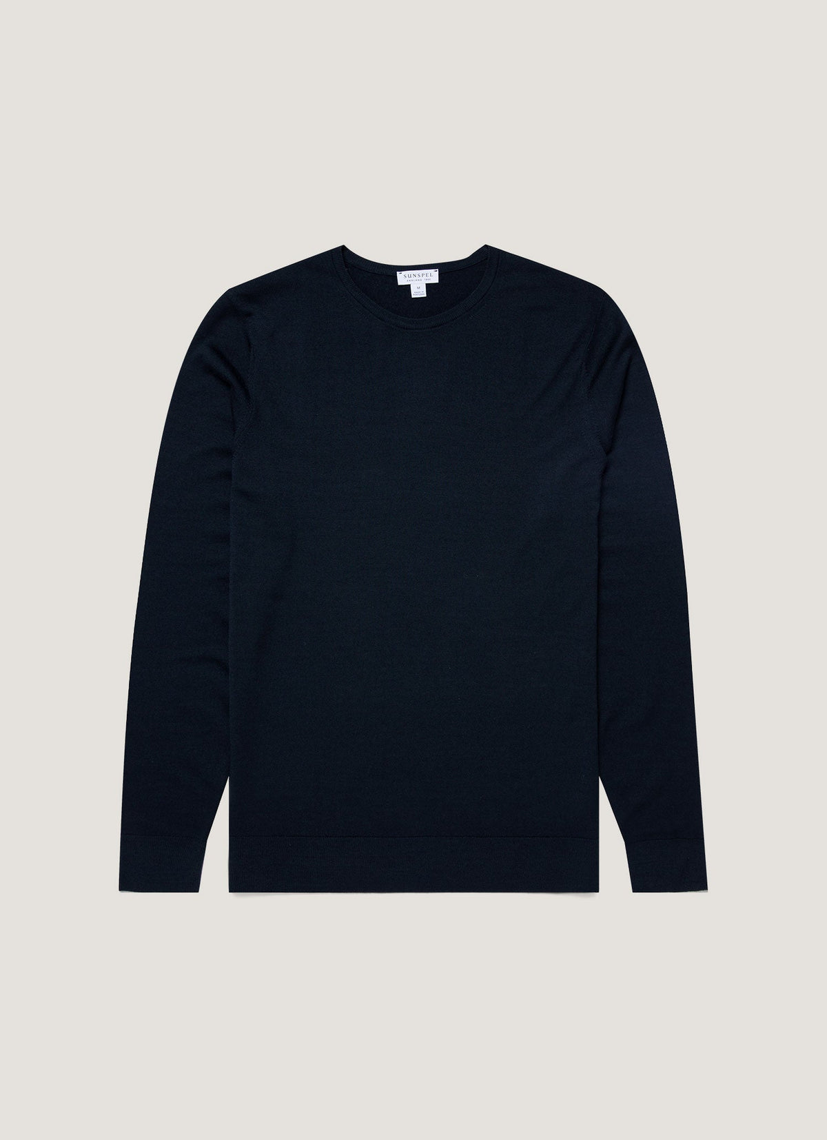 Mens Fine Merino Wool Jumper Light Navy Mjum8058