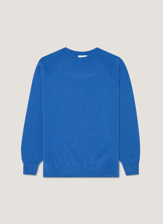 Mens Lambswool Crew Neck Jumper In Cobalt Mjum8066 Buwp