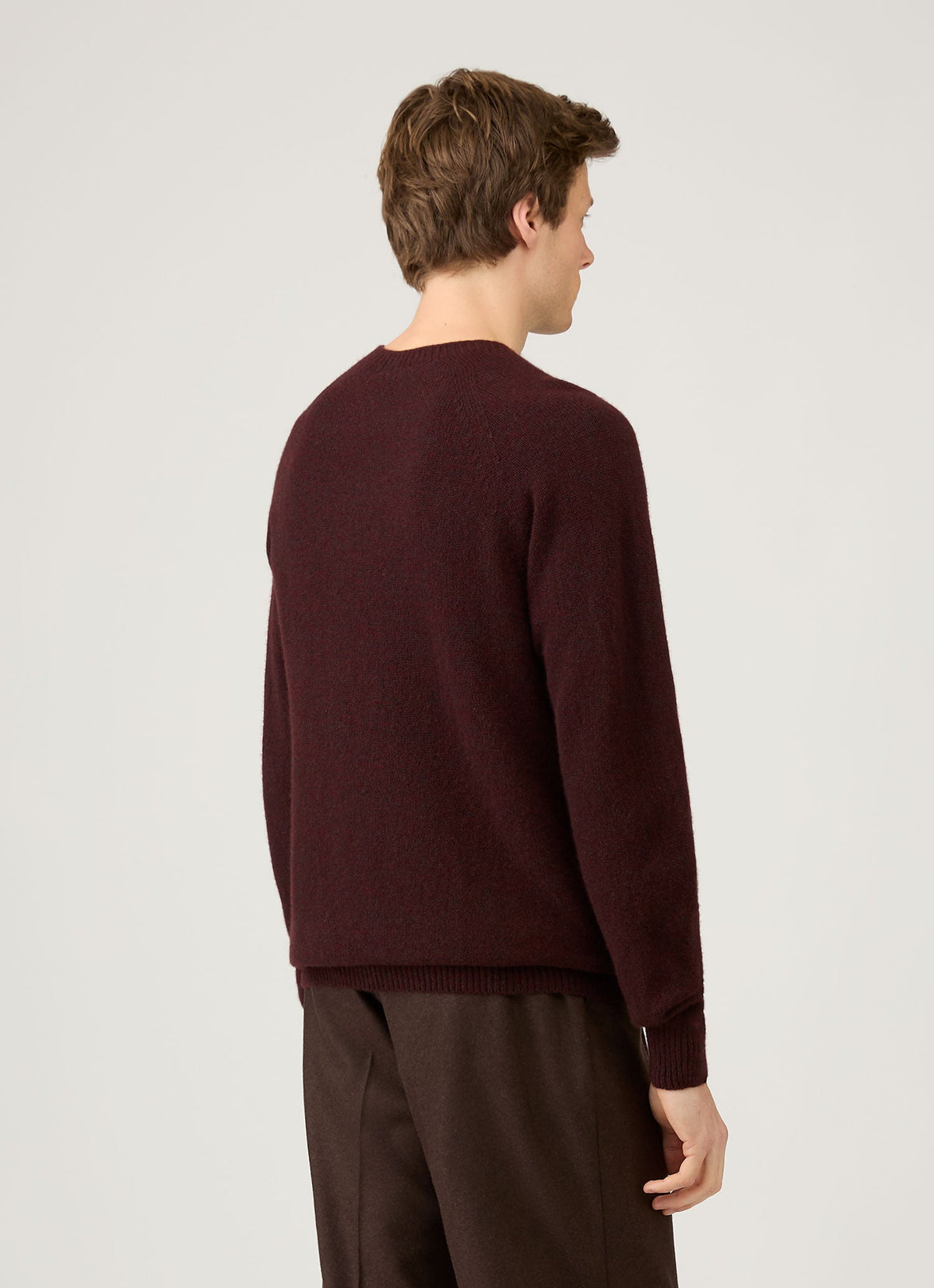 Mens Lambswool Crew Neck Jumper In Bakelite Twist Mjum8066 Rdeo