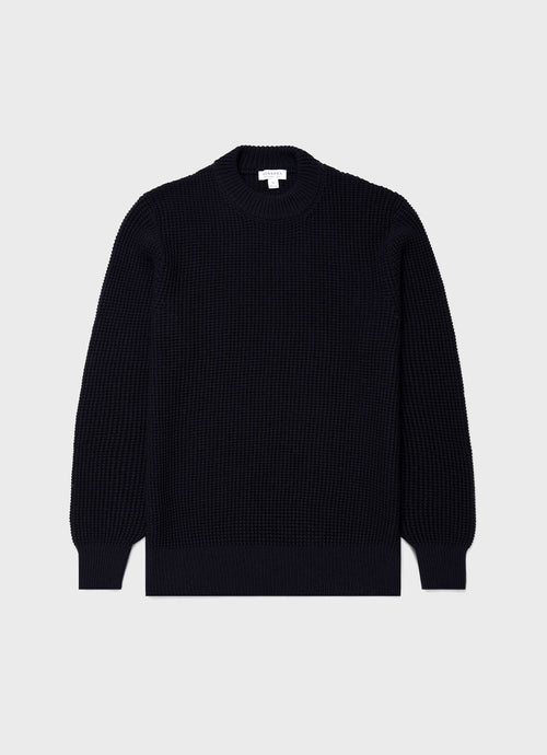 Mens Mariner Mock Neck Jumper In Light Navy Mjum8250 Buaf