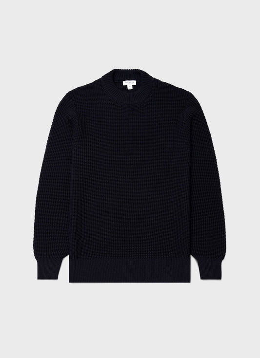 Mens Mariner Mock Neck Jumper In Light Navy Mjum8250 Buaf