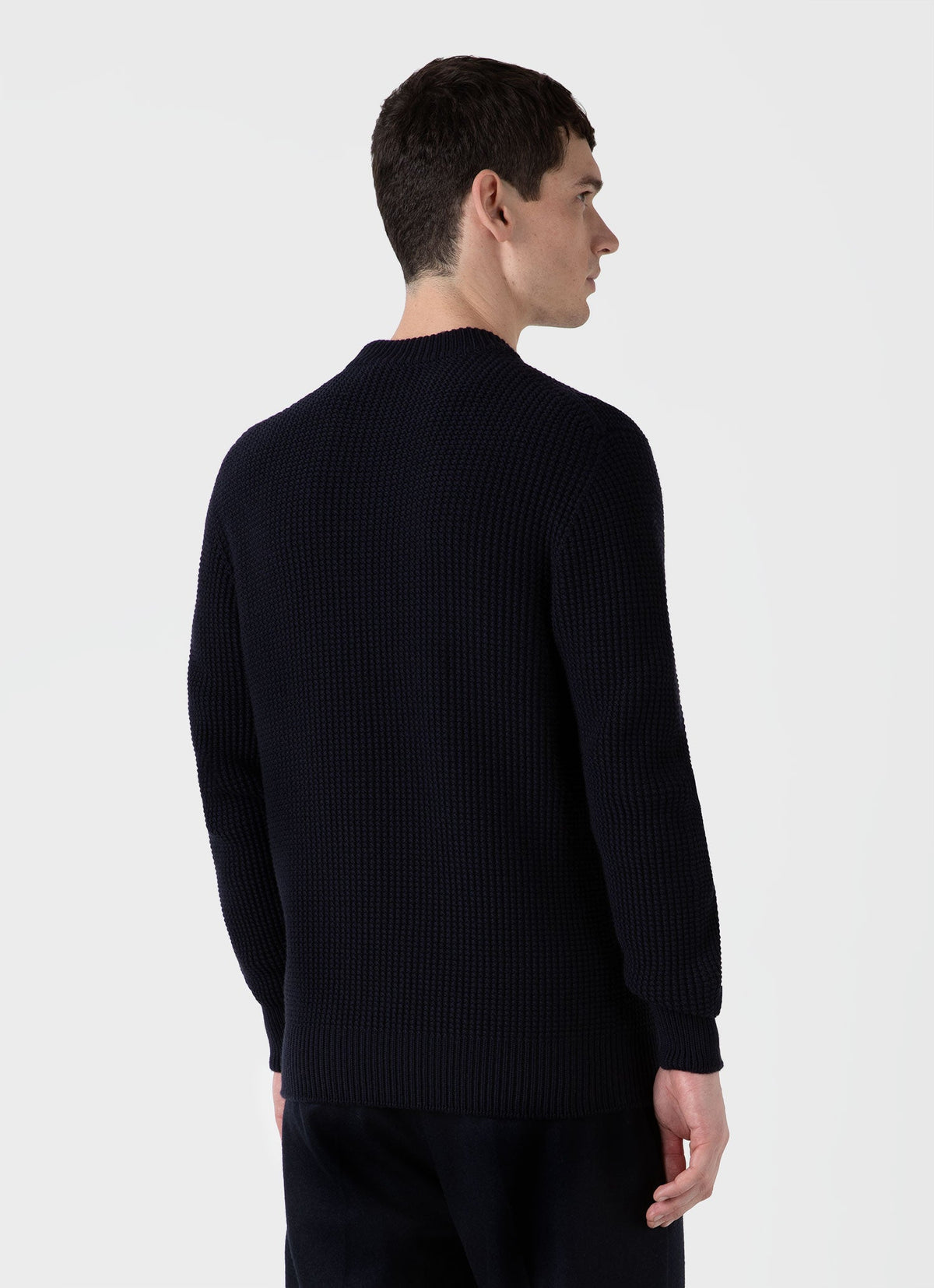 Mens Mariner Mock Neck Jumper In Light Navy Mjum8250 Buaf