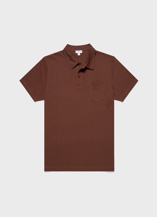 Mens Riviera Polo Shirt In Cocoa Brown Mpol1026 Brfn