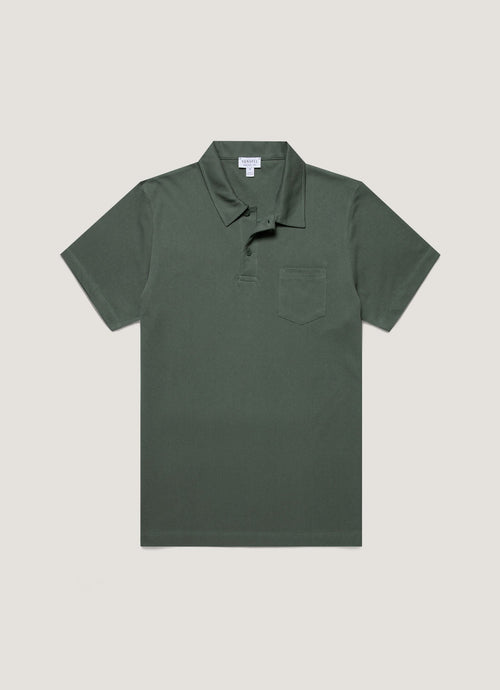 Mens Riviera Polo Shirt In Dusk Green Mpol1026 Gnij
