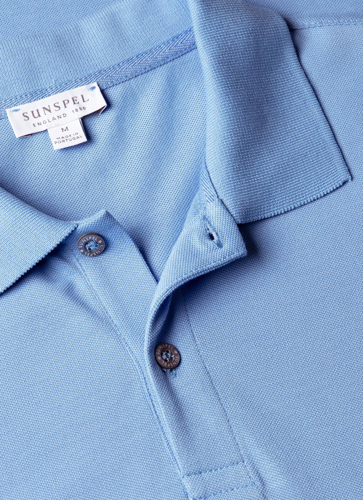 Mens Pique Polo Shirt In Azure Blue Mpol1028 Buww