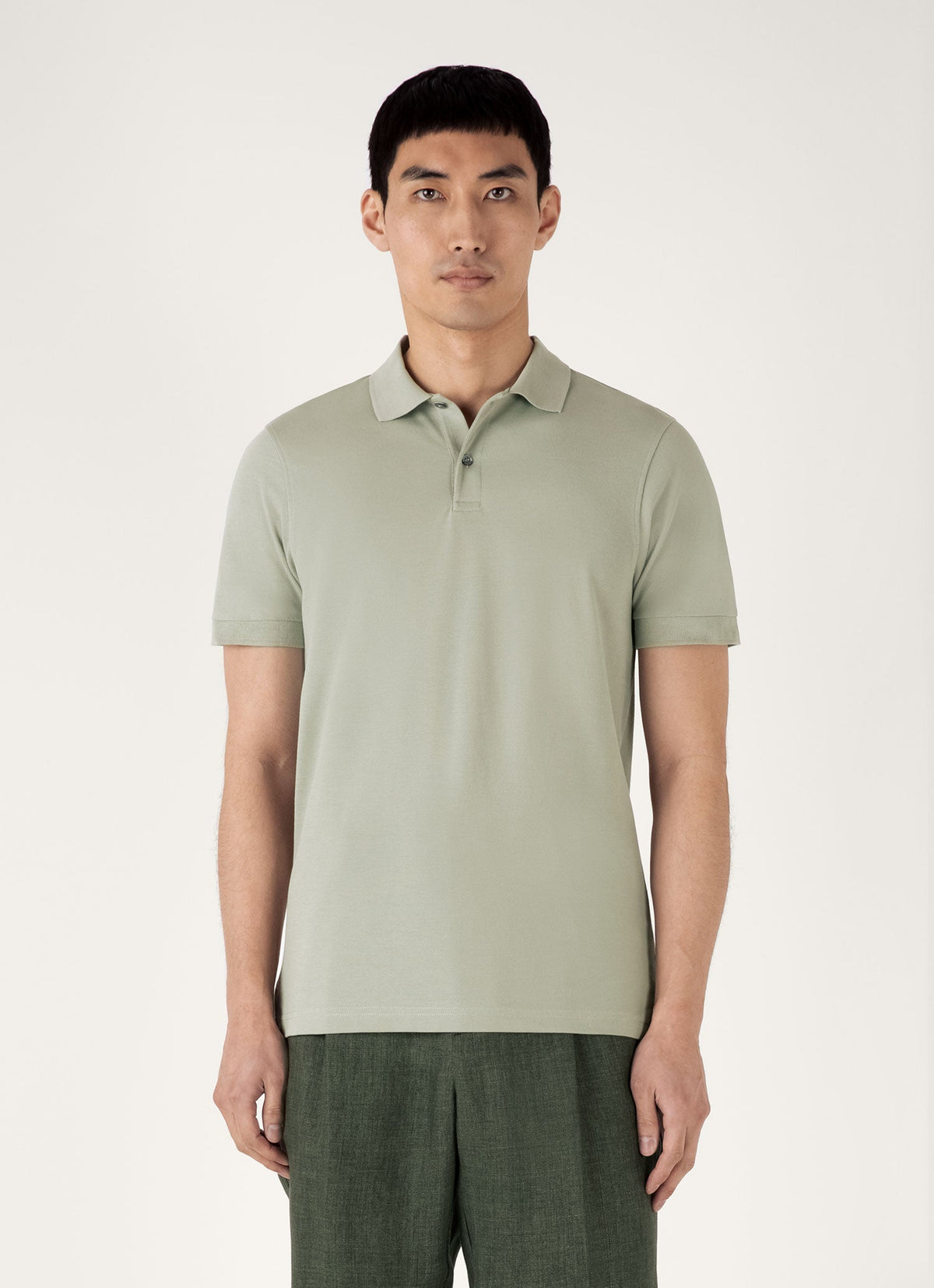 Mens Pique Polo Shirt In Pastel Green Mpol1028 Gnii