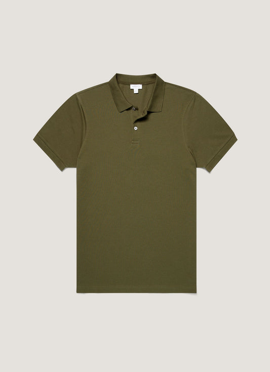 Mens Pique Polo Shirt In Deep Olive Mpol1028 Gniz