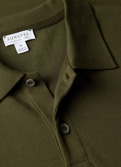 Mens Pique Polo Shirt In Deep Olive Mpol1028 Gniz