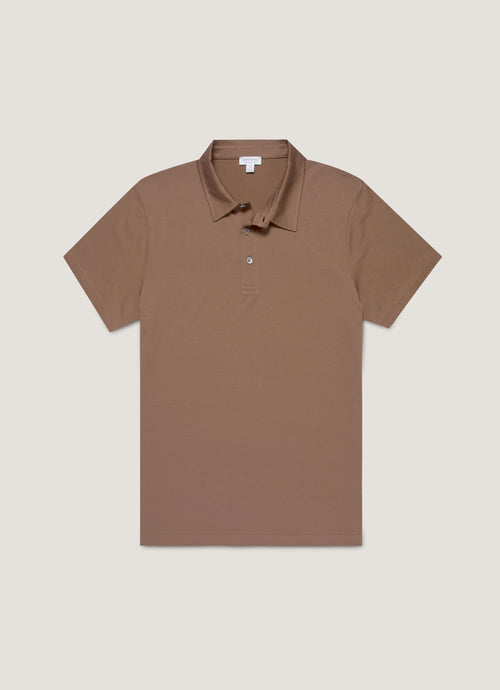 Mens Classic Jersey Polo Shirt In Bark Mpol1052 Brgc